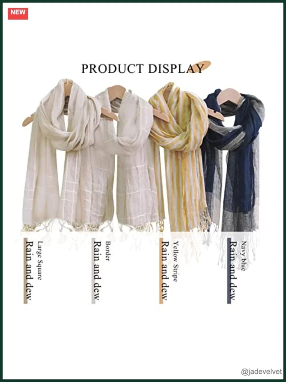 Flax Linen Fashion Scarf Plaid Striped Lightweight Breathable Shawl Wrap